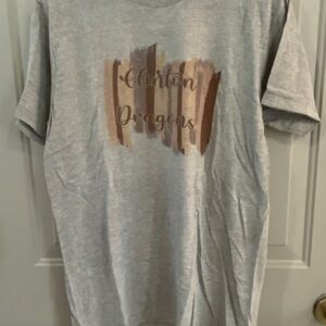 Tultex Gray Short Sleeve Tee with Brown Graphic